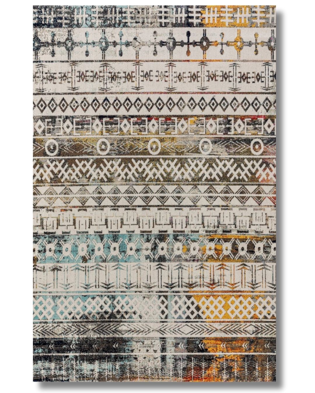 Serap - Pamuk Dokuma Taban - Kırsal Desenli Modern Halı
