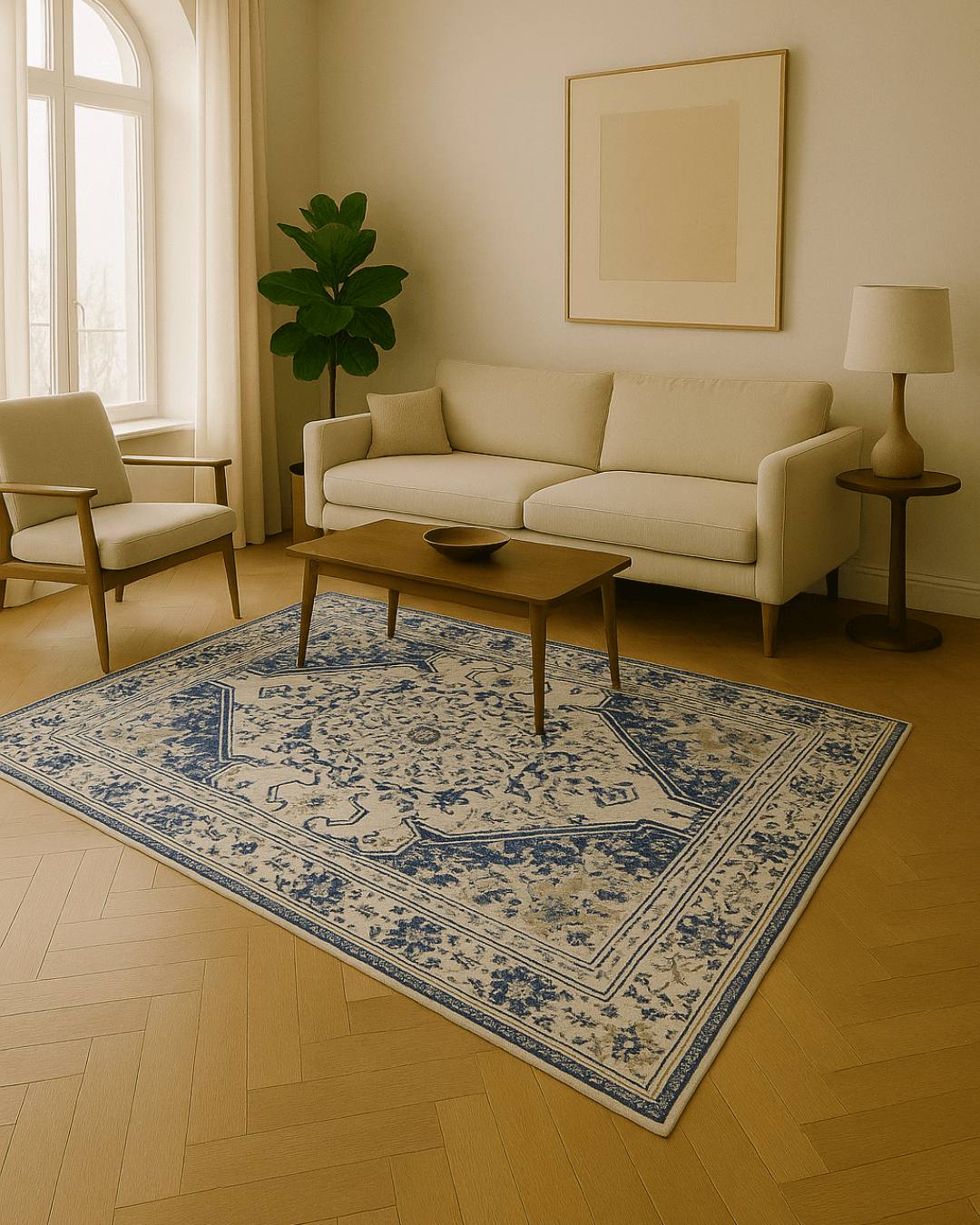 Arctic Bloom – Where Ice Flowers Never Die - Scandinavian Rug