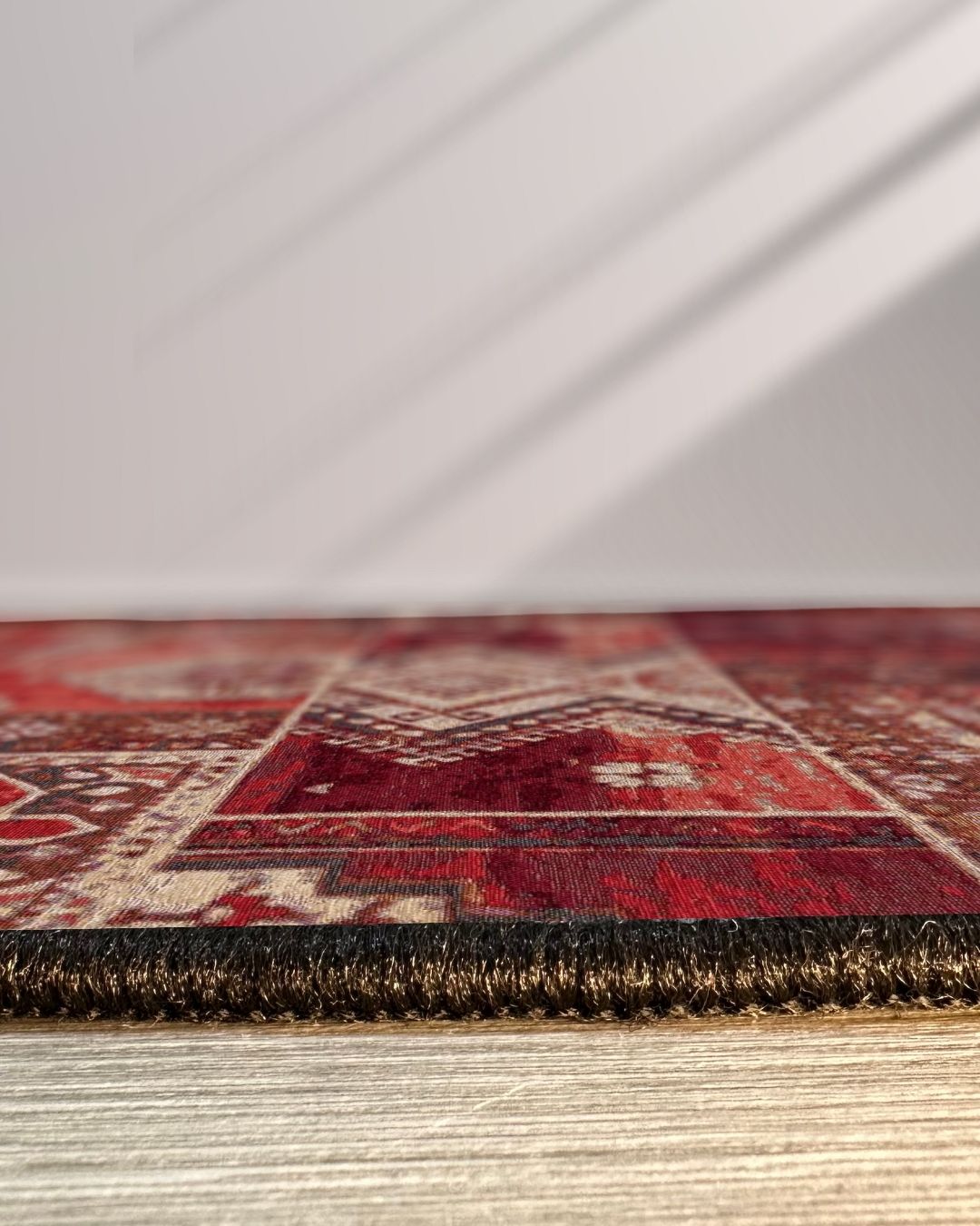 Karen - Patchwork Desenli Vintage Halı - Pamuk Dokuma Taban